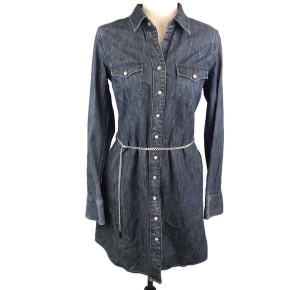 Lucky Brand Dresses & Skirts - Lucky Brand Heavy Denim Snap Front L. Sleeve Dress